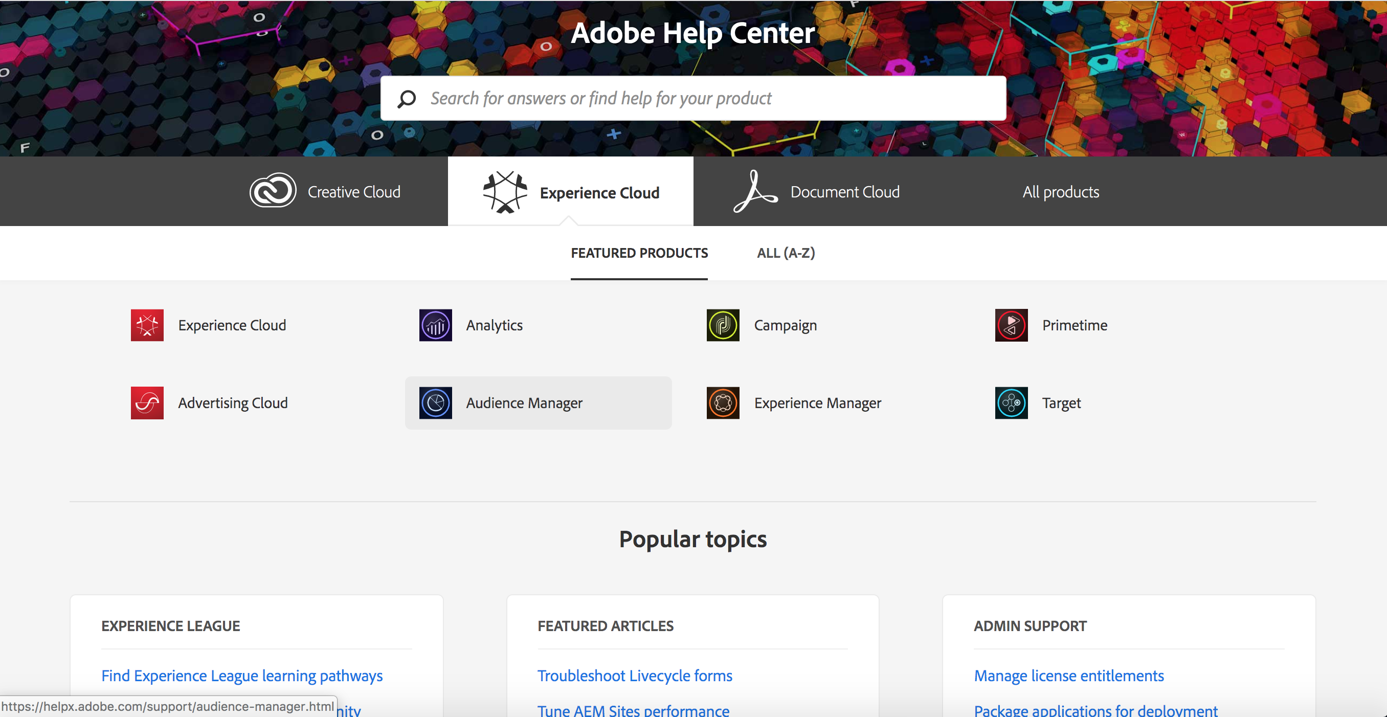 Adobe Help Center