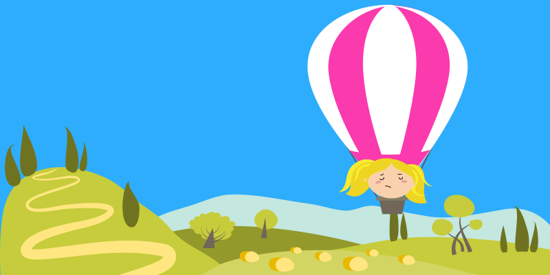 Goldilocks in air balloon looking for path