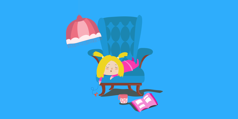 Goldilocks lounging in a big chair