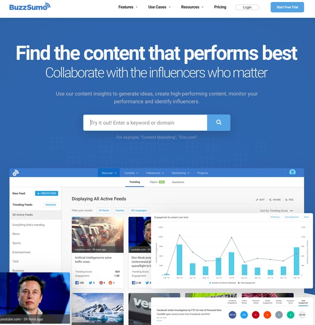 Buzzsumo - Content marketing tools