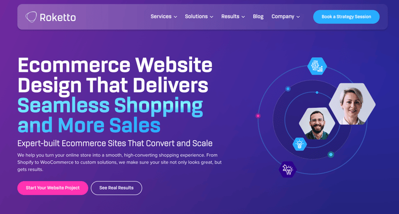 Roketto - Ecommerce web design