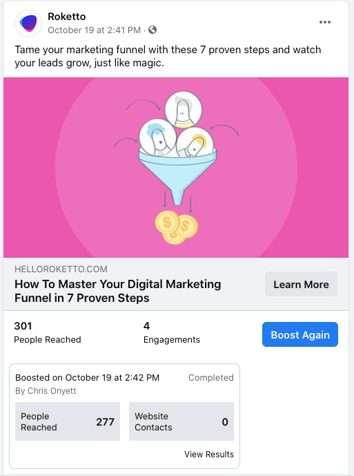 facebook boosting