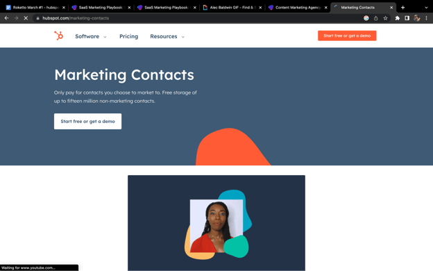 HubSpot marketing contacts interface