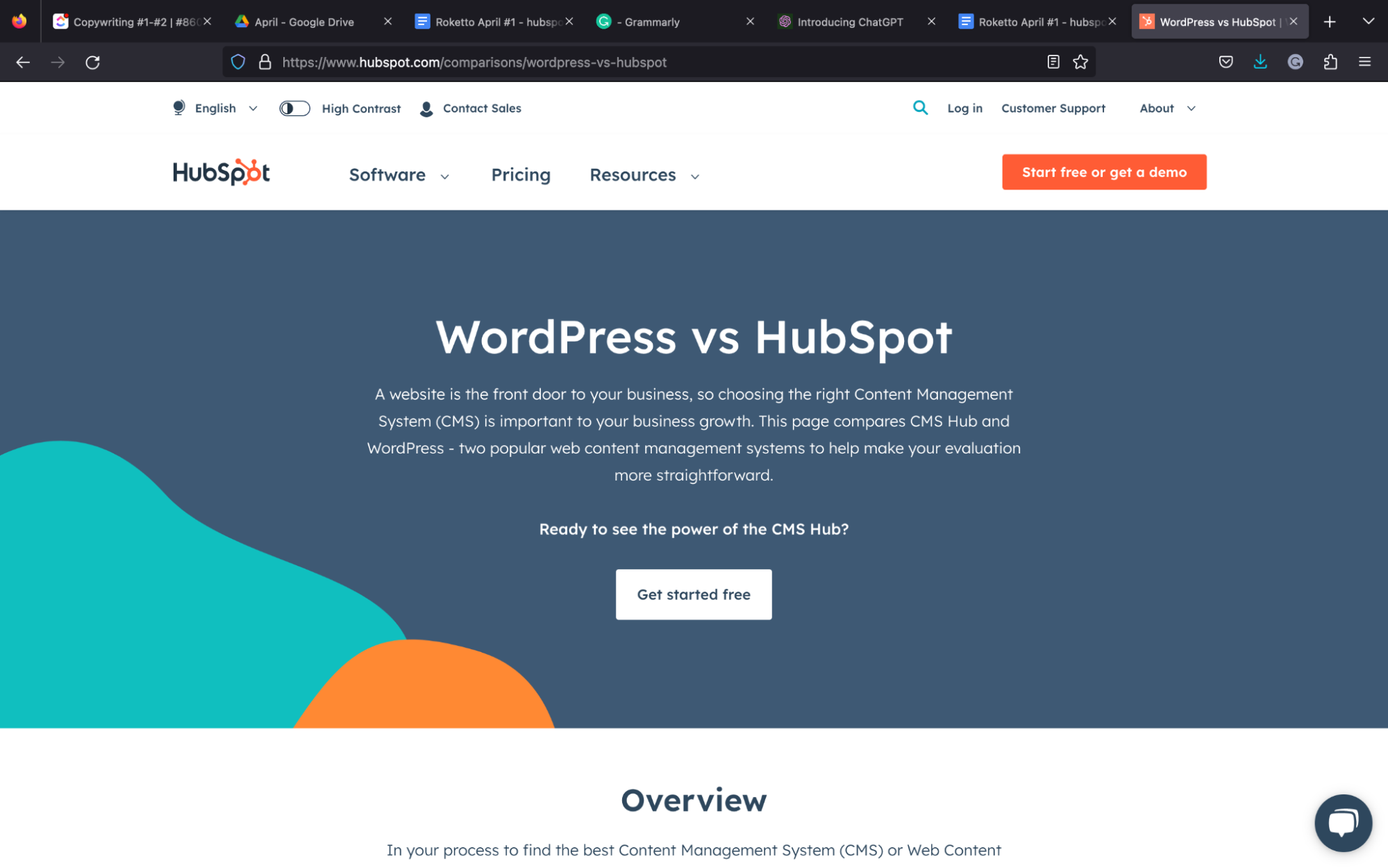 Hubspot vs Wordpress