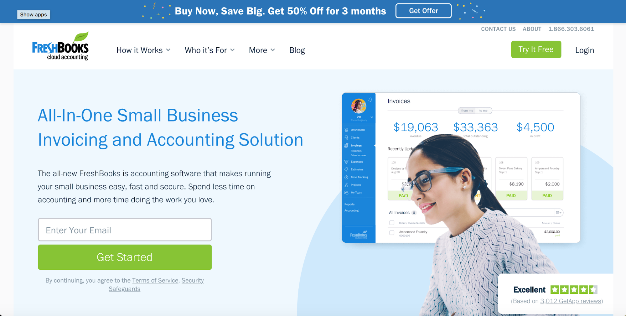Freshbooks - SaaS Web Design Inspiration