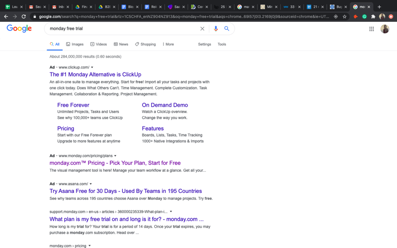 Monday Free Trial Google Results