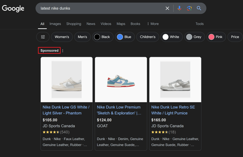 Nike Dunks Search